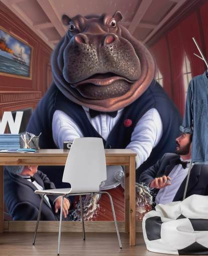 Fotomural Hipopótamo pintado