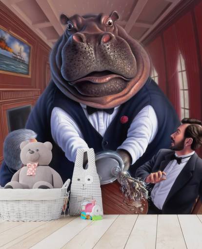 Maalattu Hippo seinämaalaus