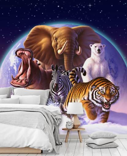 Elephant and Other Animals Montage Mural Elephant and Other Animals Montage Mural