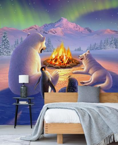 Polar Animals Art Seinämaalaus