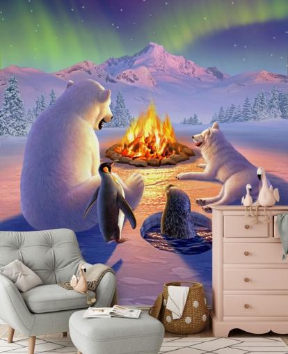 Polar Dyr Kunst Vægmaleri