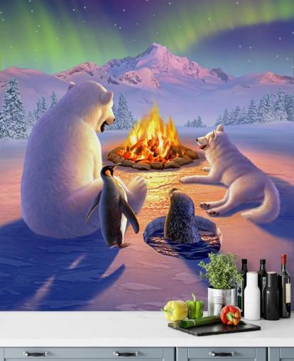 Polar Dyr Kunst Vægmaleri Polar Dyr Kunst Vægmaleri