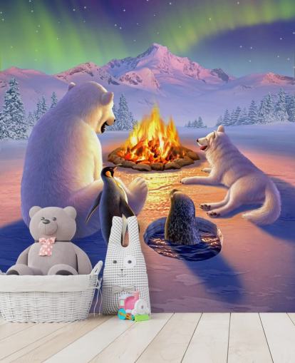 Polar Animals Art Seinämaalaus