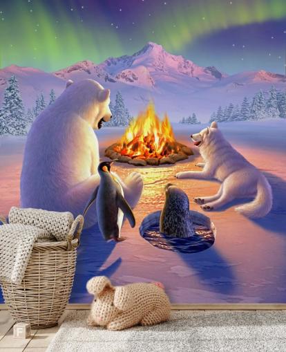 Decorazione murale con animali polari