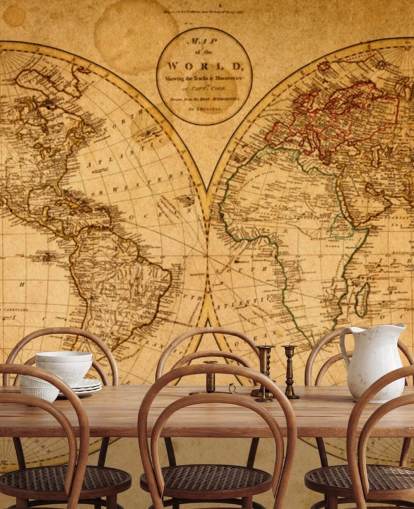 Fondo de pantalla de mapa del mundo con efecto vintage