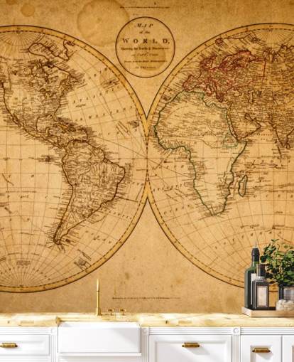 Vintage Effect Map of the World Wallpaper