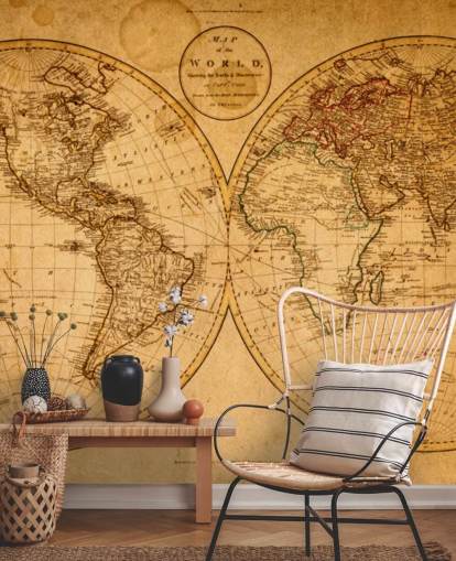 Vintage Effect Map of the World Wallpaper