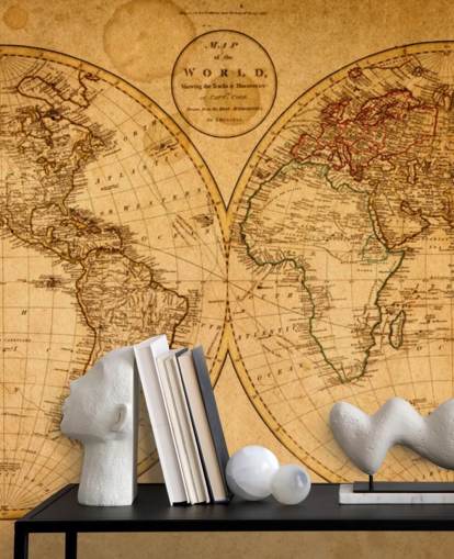 Vintage Effect Map of the World Wallpaper