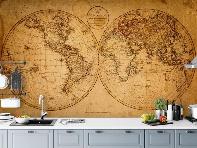 Vintage Effect Map of the World Wallpaper