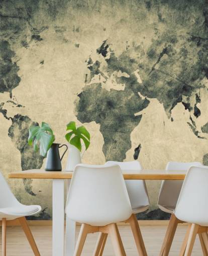 Charcoal Effect World Map Mural Charcoal Effect World Map Mural