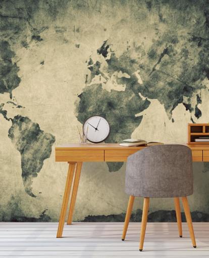 Charcoal Effect World Map Mural Charcoal Effect World Map Mural