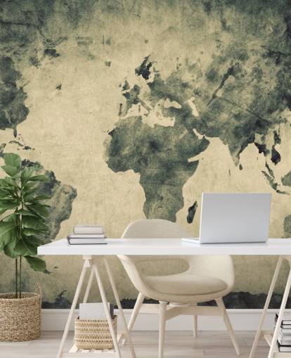 Decorazione murale con mappa del mondo effetto carbone Decorazione murale con mappa del mondo effetto carbone