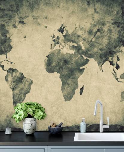 Charcoal Effect World Map Mural Charcoal Effect World Map Mural