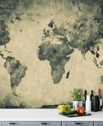 Decorazione murale con mappa del mondo effetto carbone Decorazione murale con mappa del mondo effetto carbone