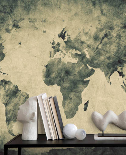 Charcoal Effect World Map Mural Charcoal Effect World Map Mural