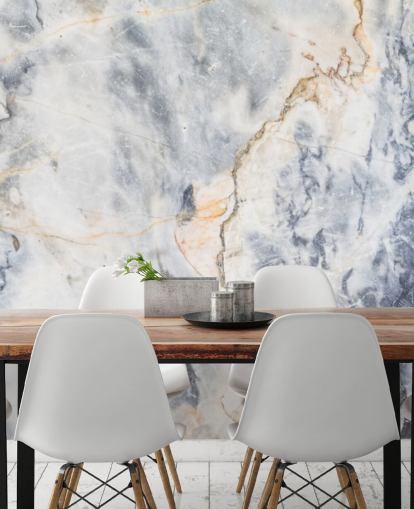 witte en blauwe marmeren behangmuurschildering op maat genaamd White and Blue Marble Effect voor keukens en badkamers witte en blauwe marmeren behangmuurschildering op maat genaamd White and Blue Marble Effect voor keukens en badkamers