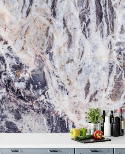 Tapeten-Wandbild aus grauem Marmor namens Grey Marble für Küchen, Schlafzimmer und Wohnzimmer Tapeten-Wandbild aus grauem Marmor namens Grey Marble für Küchen, Schlafzimmer und Wohnzimmer