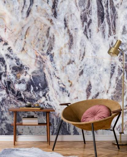 mural de papel pintado de mármol gris llamado Grey Marble para cocinas, dormitorios y salas de estar