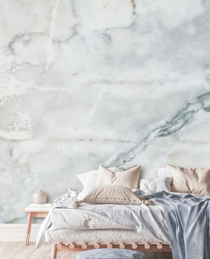 white marble wallpaper mural called Classic Marble for bedrooms, bathrooms and kitchens