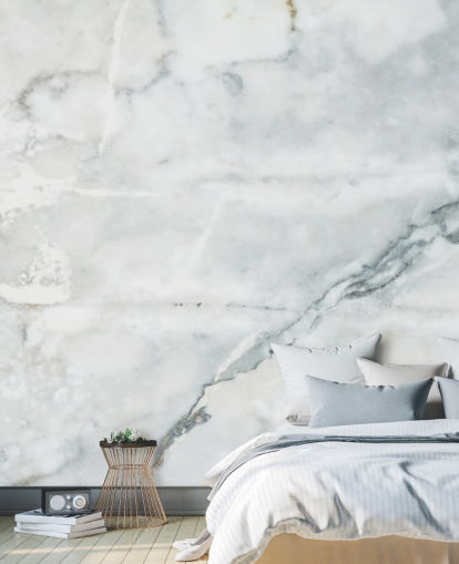 white marble wallpaper mural called Classic Marble for bedrooms, bathrooms and kitchens