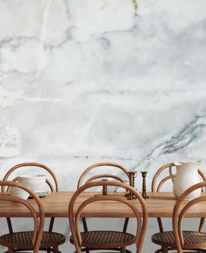 hvid marmor tapet vægmaleri kaldet Classic Marble til soveværelser, badeværelser og køkkener