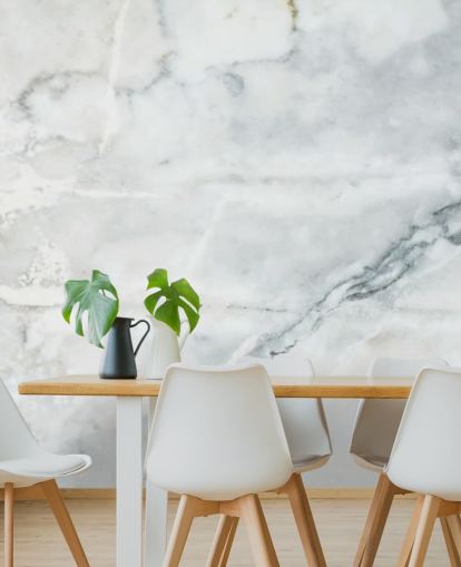 white marble wallpaper mural called Classic Marble for bedrooms, bathrooms and kitchens