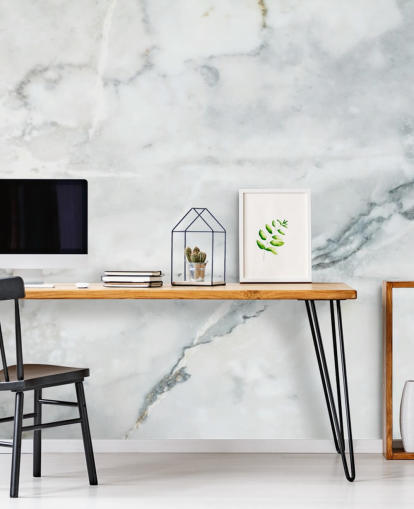 mural de papel pintado de mármol blanco llamado Classic Marble para dormitorios, baños y cocinas mural de papel pintado de mármol blanco llamado Classic Marble para dormitorios, baños y cocinas