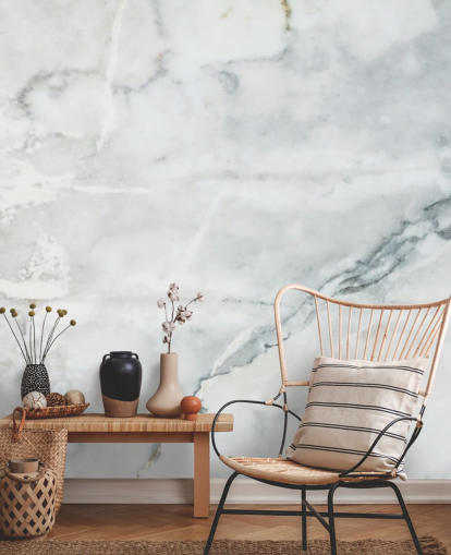 Tapeten-Wandbild aus weißem Marmor namens Classic Marble für Schlafzimmer, Badezimmer und Küchen