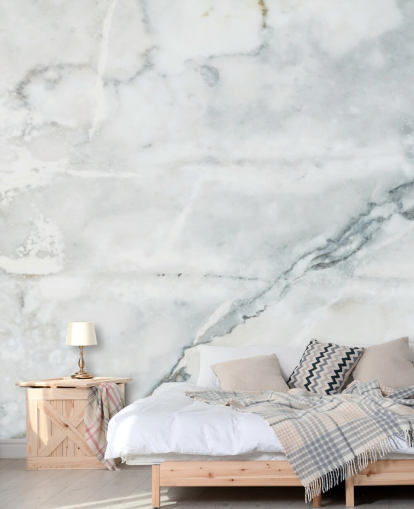 mural de papel de parede de mármore branco chamado Classic Marble para quartos, banheiros e cozinhas