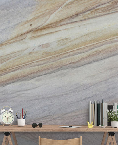 naturfarbene Tapete mit Marmoreffekt, genannt Faux Marble, für Küchen, Wohn- und Esszimmer