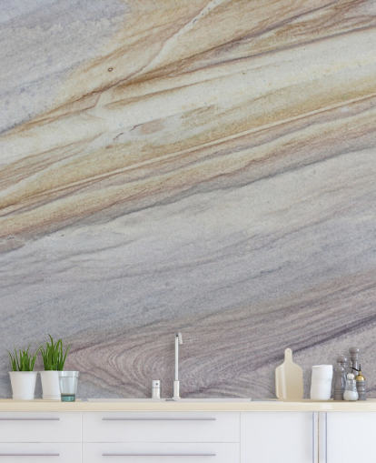 papel de parede com efeito de mármore colorido natural chamado Faux Marble para cozinhas, salas de estar e salas de jantar