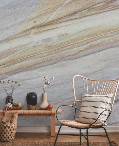 papel pintado con efecto mármol de color natural llamado Faux Marble para cocinas, salas de estar y comedores