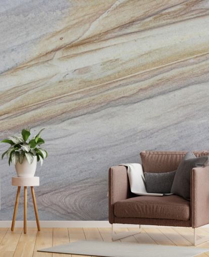 naturfärgad marmor effekt tapet kallad Faux Marble för kök, vardagsrum och matsalar