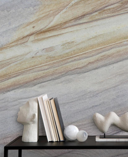carta da parati effetto marmo di colore naturale chiamata Faux Marble per cucine, salotti e sale da pranzo