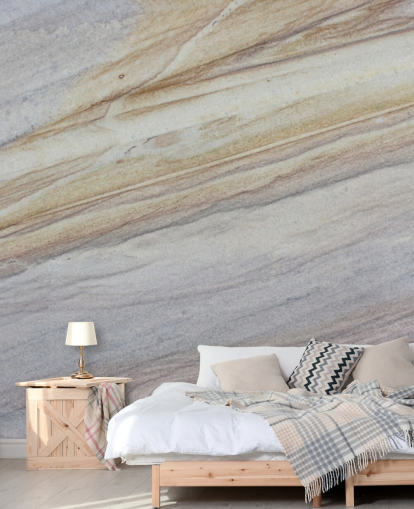 papel pintado con efecto mármol de color natural llamado Faux Marble para cocinas, salas de estar y comedores