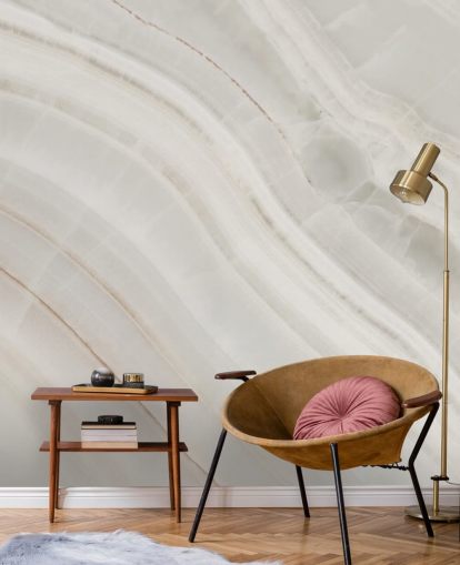 mural de papel de parede com efeito de mármore personalizado esbranquiçado chamado Marble Texture Background para cozinhas e salas de jantar