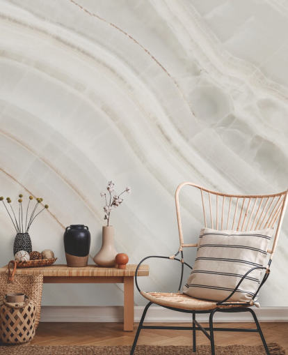 benvit anpassad marmoreffekt tapetväggmålning kallad Marble Texture Background för kök och matsalar