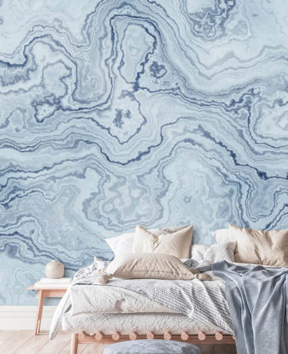 light blue and white marble wallpaper mural called Light Blue Marble for bathrooms and kitchens light blue and white marble wallpaper mural called Light Blue Marble for bathrooms and kitchens