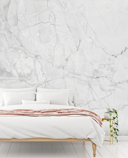 Papier peint en marbre blanc avec de fines lignes grises