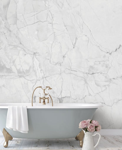 Papel de parede de mármore branco com linhas finas de cinza