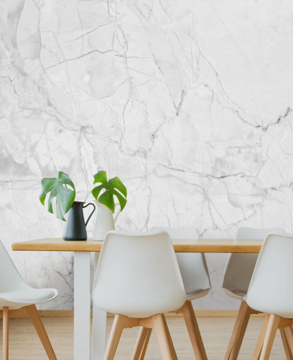 Papel pintado de mármol blanco con finas líneas grises