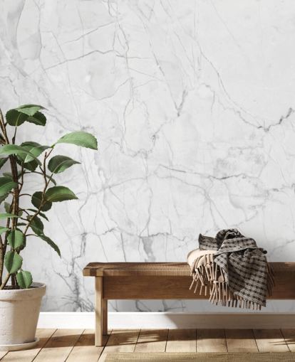 Papier peint en marbre blanc avec de fines lignes grises Papier peint en marbre blanc avec de fines lignes grises