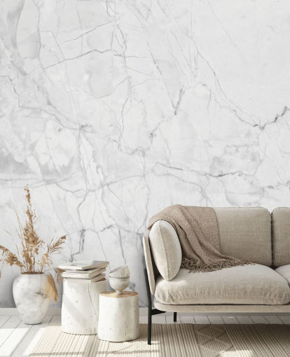 White Marble Wallpaper with Fine Grey Lines White Marble Wallpaper with Fine Grey Lines