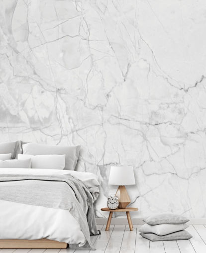 White Marble Wallpaper with Fine Grey Lines White Marble Wallpaper with Fine Grey Lines