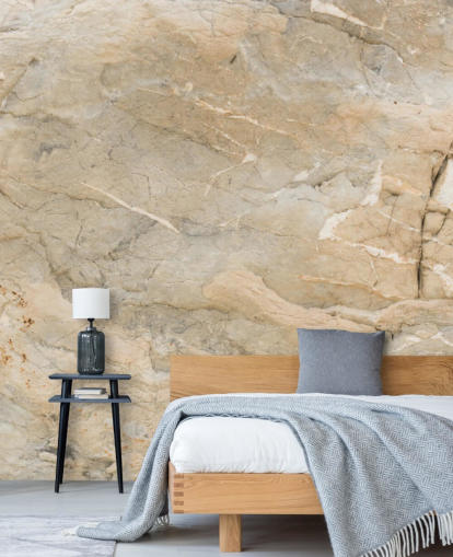 carta da parati murale in marmo beige personalizzabile chiamata Natural Marble per salotti o sale da pranzo