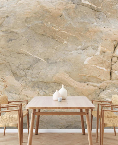 beige customizable marble wallpaper mural called Natural Marble for living rooms or dining rooms