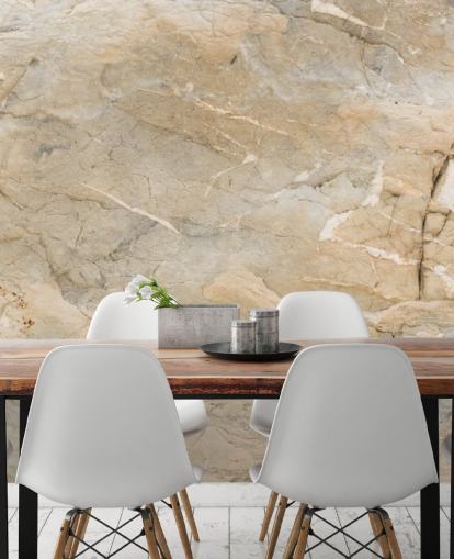 papier peint mural en marbre beige personnalisable appelé Natural Marble pour les salons ou les salles à manger