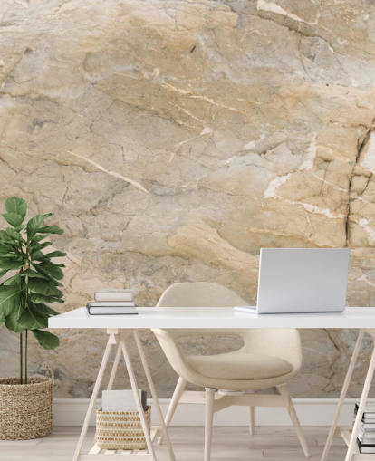 beige anpassningsbar marmor tapetväggmålning kallad Natural Marble för vardagsrum eller matsalar
