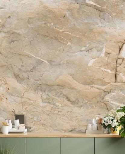 beige tilpassbar marmor tapet veggmaleri kalt Natural Marble for stuer eller spisestuer