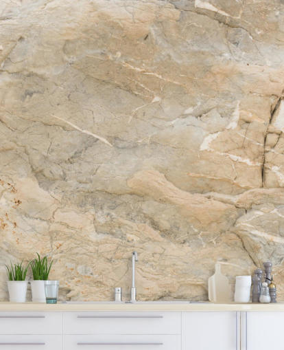beige tilpasselig marmor tapet vægmaleri kaldet Natural Marble til stuer eller spisestuer beige tilpasselig marmor tapet vægmaleri kaldet Natural Marble til stuer eller spisestuer